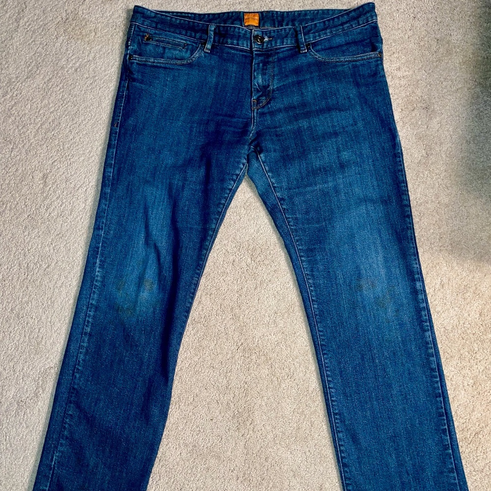HUGO BOSS ORANGE 24 Men's Medium Wash Straight Blue Jeans W38 L30 Mint